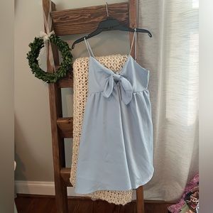 Adorable mini bow blue dress